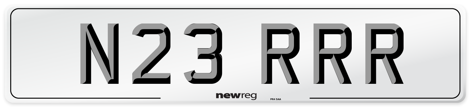 N23 RRR Number Plate from New Reg